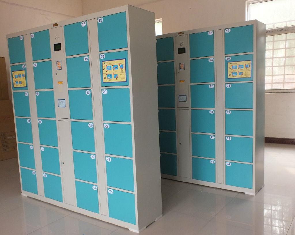 商場電子存包柜 24門/36門超市條碼掃描儲物柜，自助寄存柜密碼指紋全解析